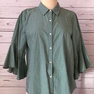 Sunday in Brooklyn Green Gingham Button Down Shirt